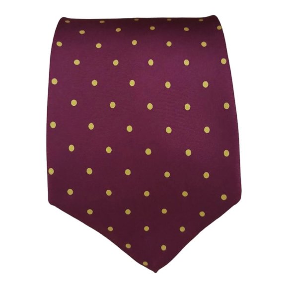 FENDI Red Polka Dot Silk Tie ITALY 56